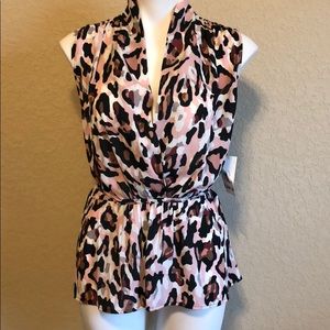 Pink leopard blouse